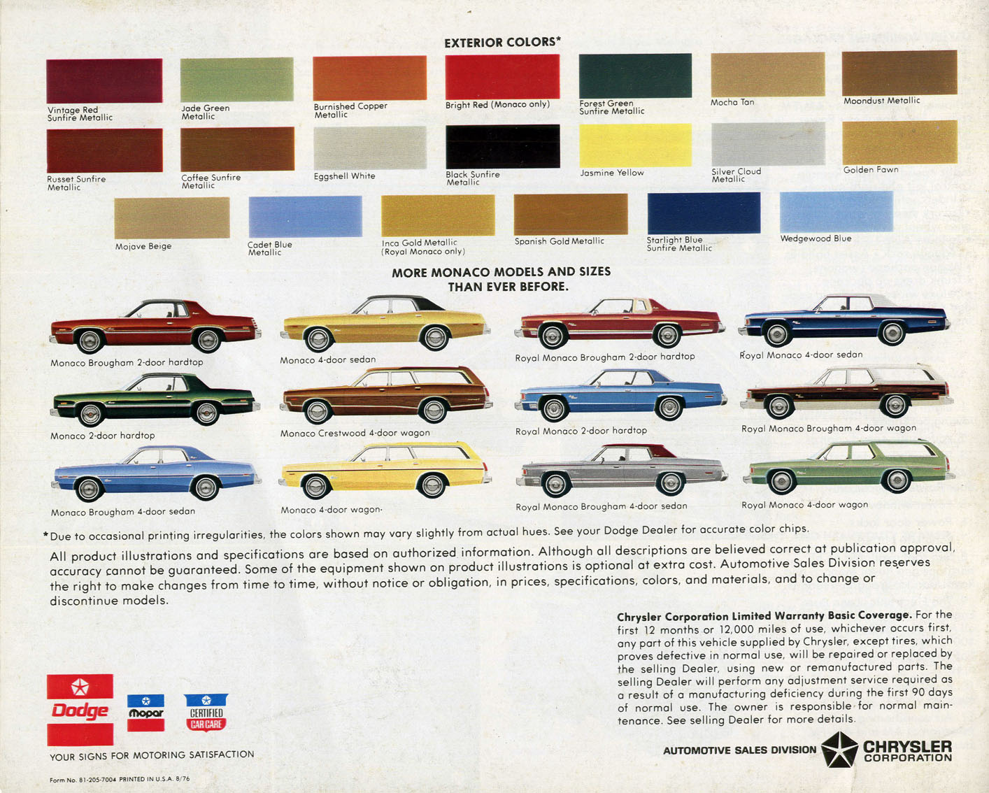 1977 Dodge Monaco Brochure Page 4